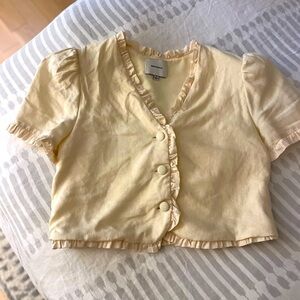 Reformation linen Bess top (XS)